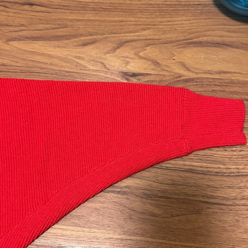 Seek The Label Red Tie Front Wrap Ribbed Cardigan. Women’s Size Medium. - Picture 5 of 8